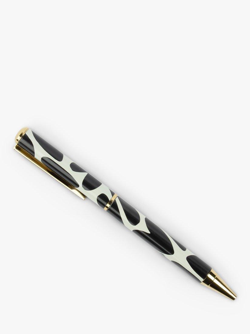 Caroline Gardner Monochrome Hearts Ballpoint Pen, Black