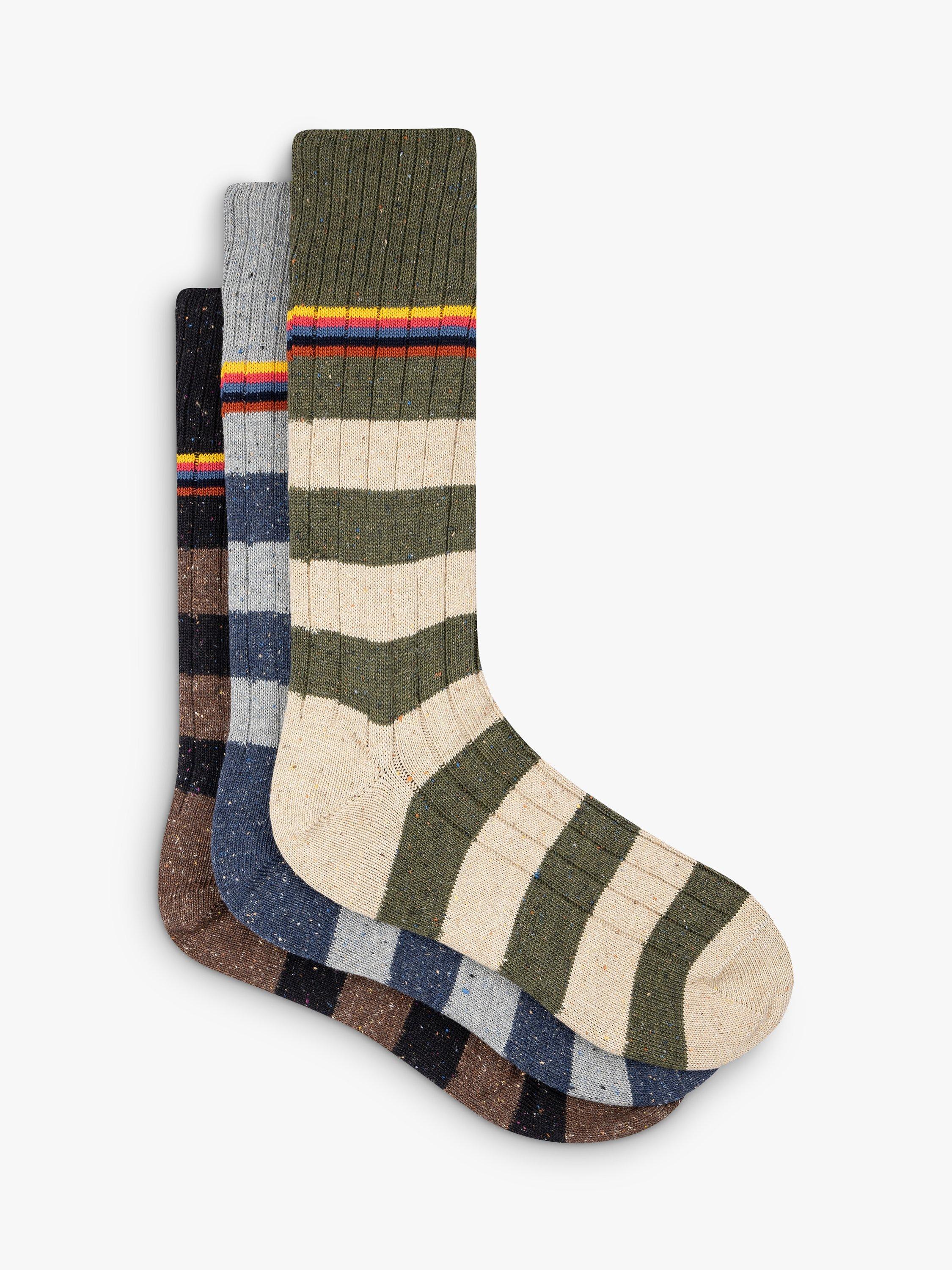 Paul Smith Chunky Stripe Socks, Pack of 3, Stripe Nep