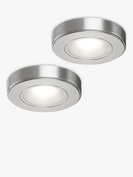 Sensio Zeta LED Under Kitchen Cabinet Spot Light, Pack of 2, White/Stainless Steel, White/Stainless Steel