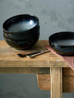 Denby Halo Stoneware Cereal Bowl, 17cm, Black/Multi - view 2, Black/Multi