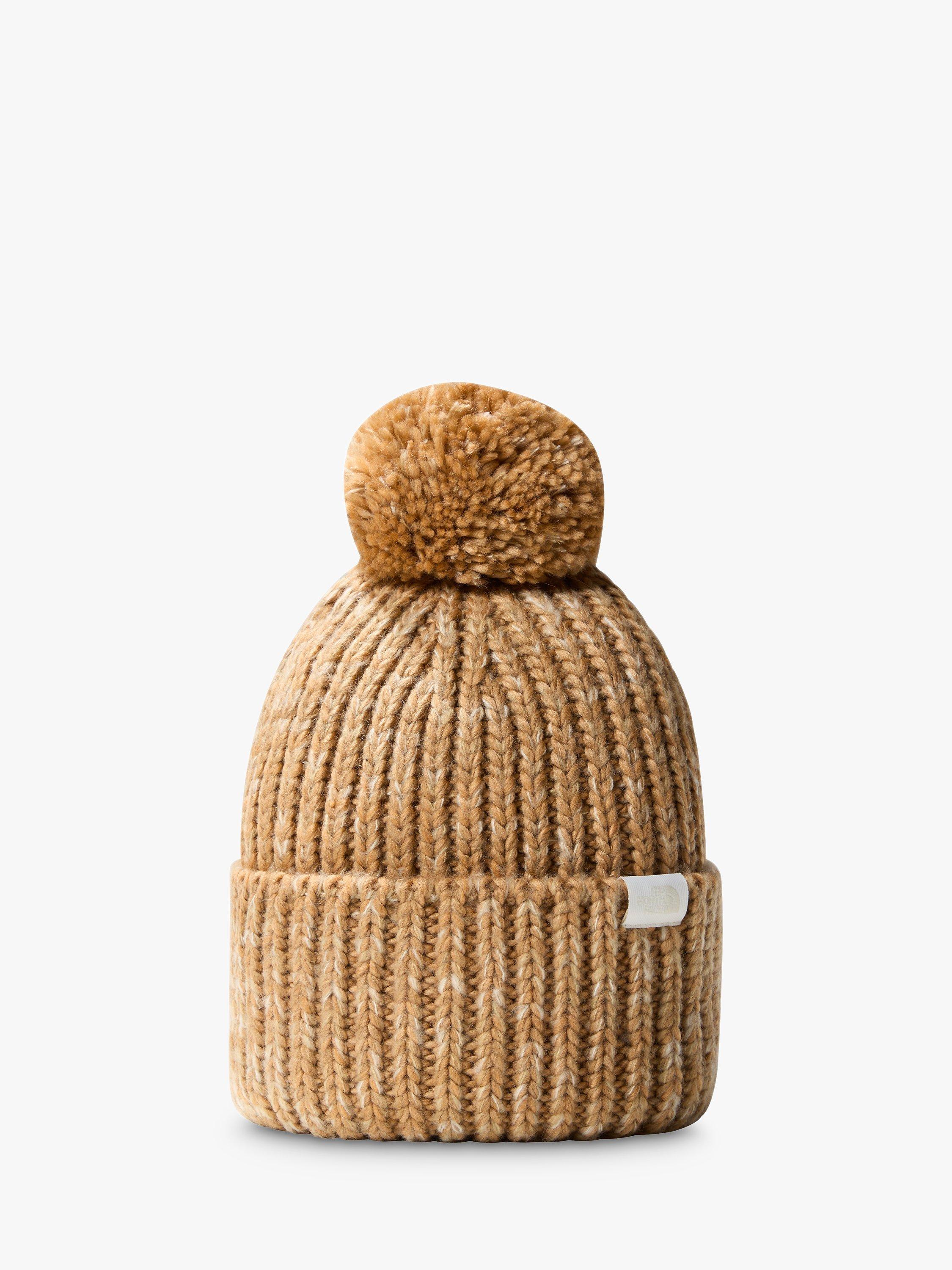 The North Face Cosy Chunky Knit Beanie Hat, Almond/White Gardenia