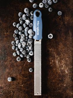 Microplane Stainless Steel Zester/Grater - view 2, Denim Blue/Silver