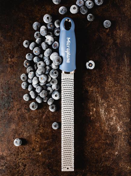 Microplane Stainless Steel Zester/Grater - view 2, Denim Blue/Silver