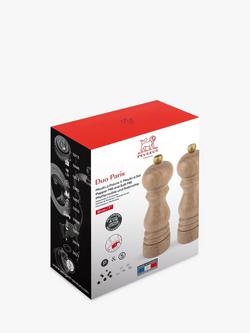 Peugeot Paris u'Select Manual Adjustable Beech Wood Salt & Pepper Mills, Set of 2, 18cm - view 2, Natural