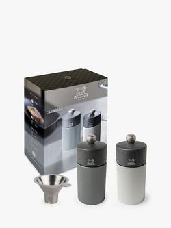 Peugeot Line Manual Adjustable Beech Wood Salt & Pepper Mills, Set of 2, 12cm, Grey, Grey
