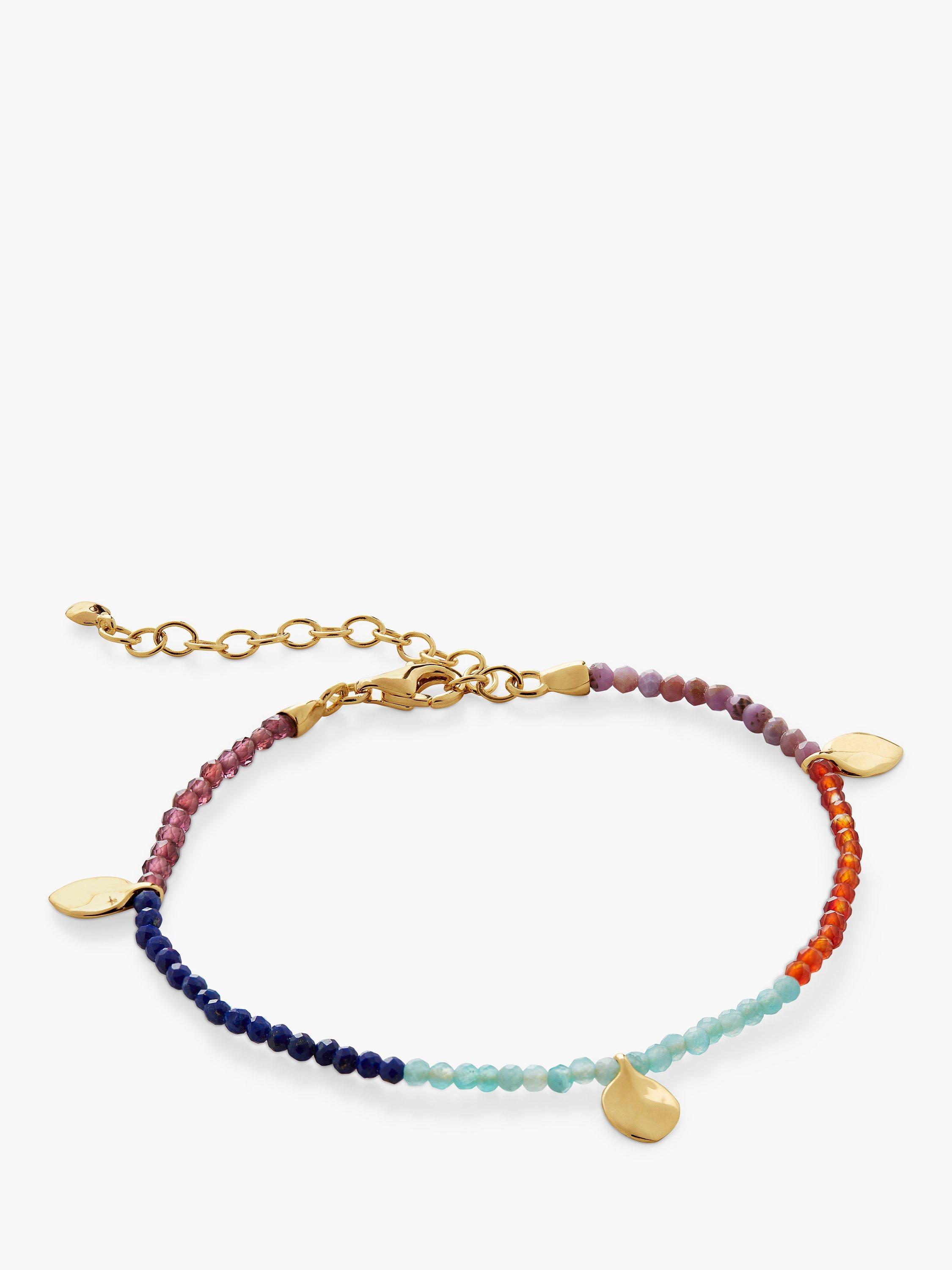 Product image 1 of 4, which shows Monica Vinader Dahlia Gemstone Beaded Bracelet, Gold