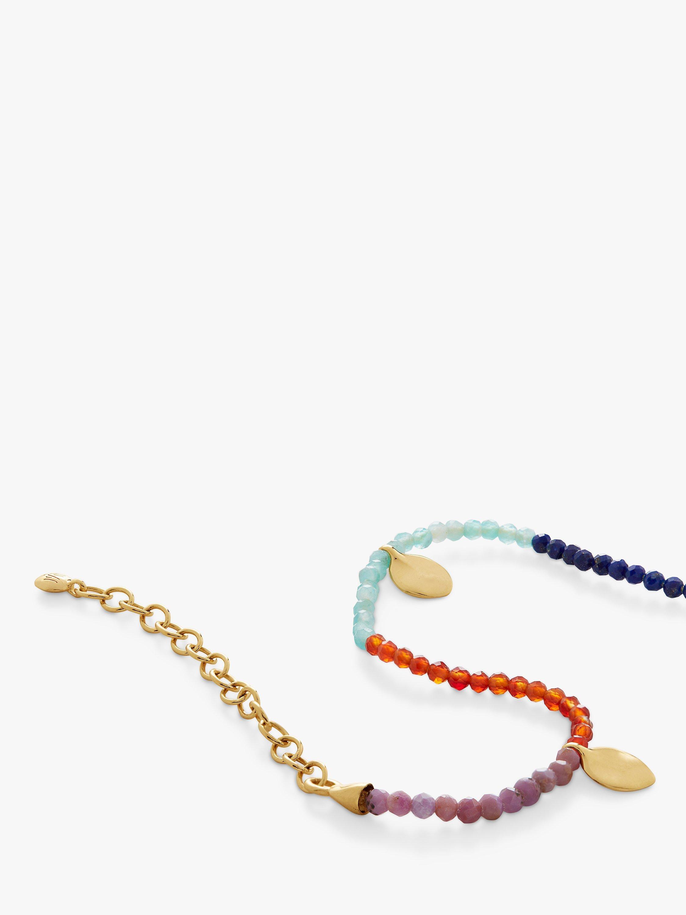 Product image 2 of 4, which shows Monica Vinader Dahlia Gemstone Beaded Bracelet, Gold