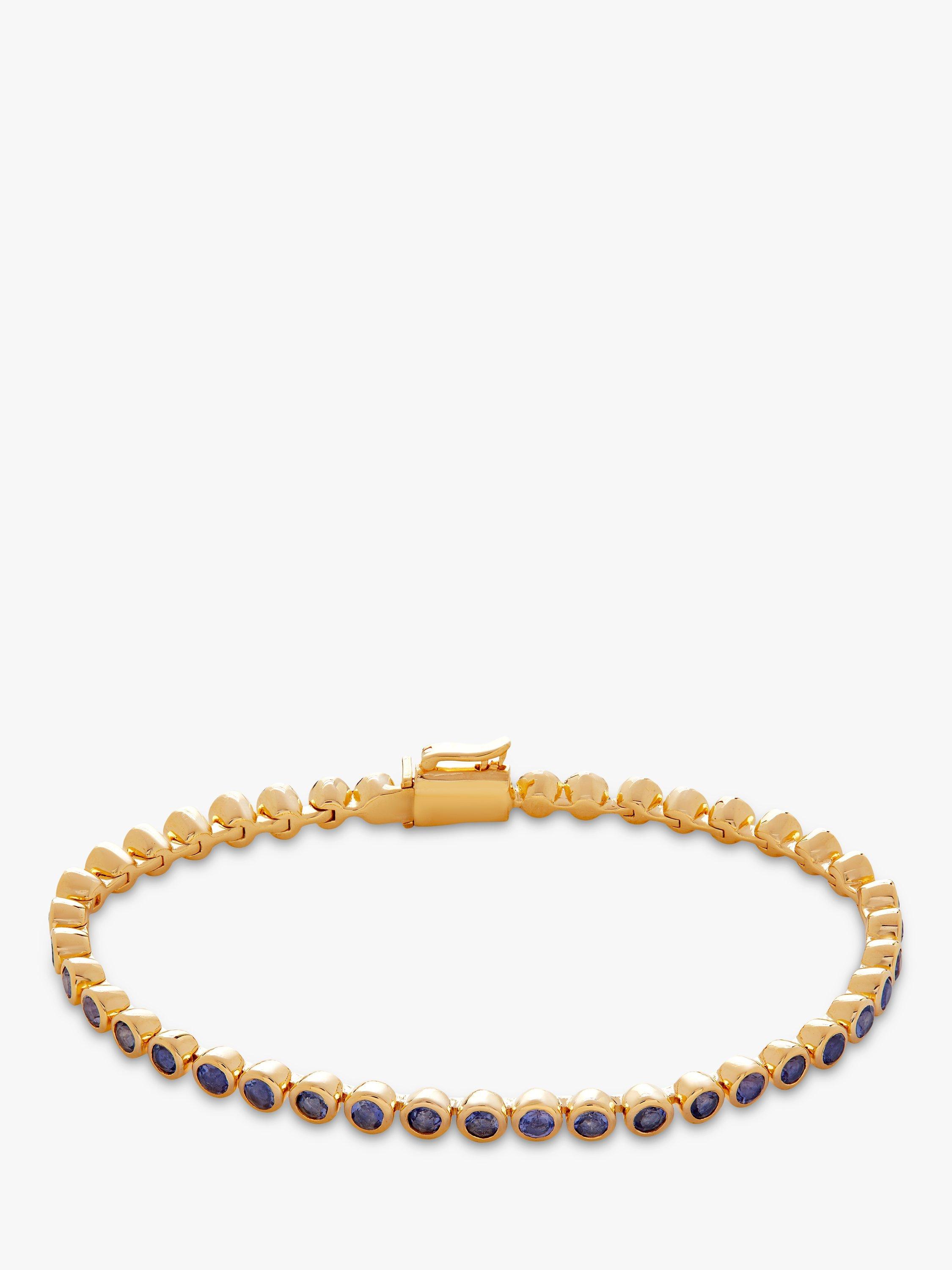 Product image 1 of 4, which shows Monica Vinader Iolite Tennis Bracelet, Gold/Blue