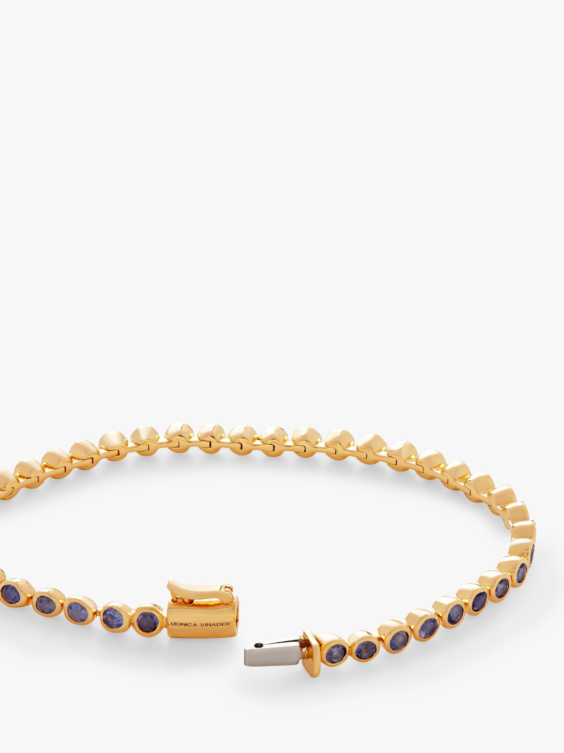 Product image 2 of 4, which shows Monica Vinader Iolite Tennis Bracelet, Gold/Blue