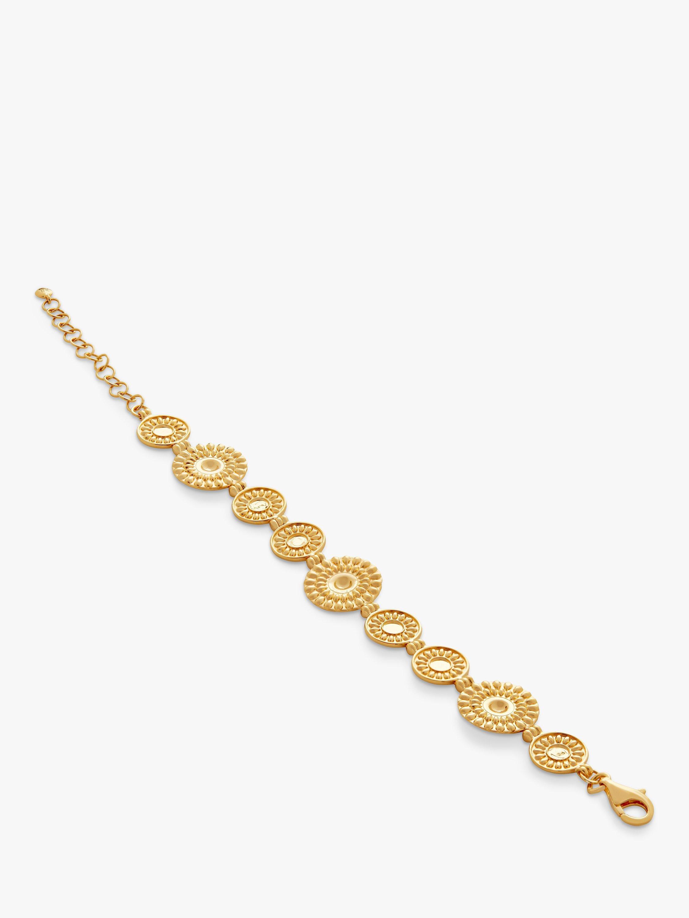 Product image 3 of 5, which shows Monica Vinader Juno Shield Bracelet, Gold, Small-Medium