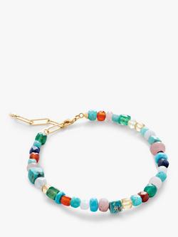 Monica Vinader Freedom Beaded Mixed Gemstone Bracelet, Gold, Gold