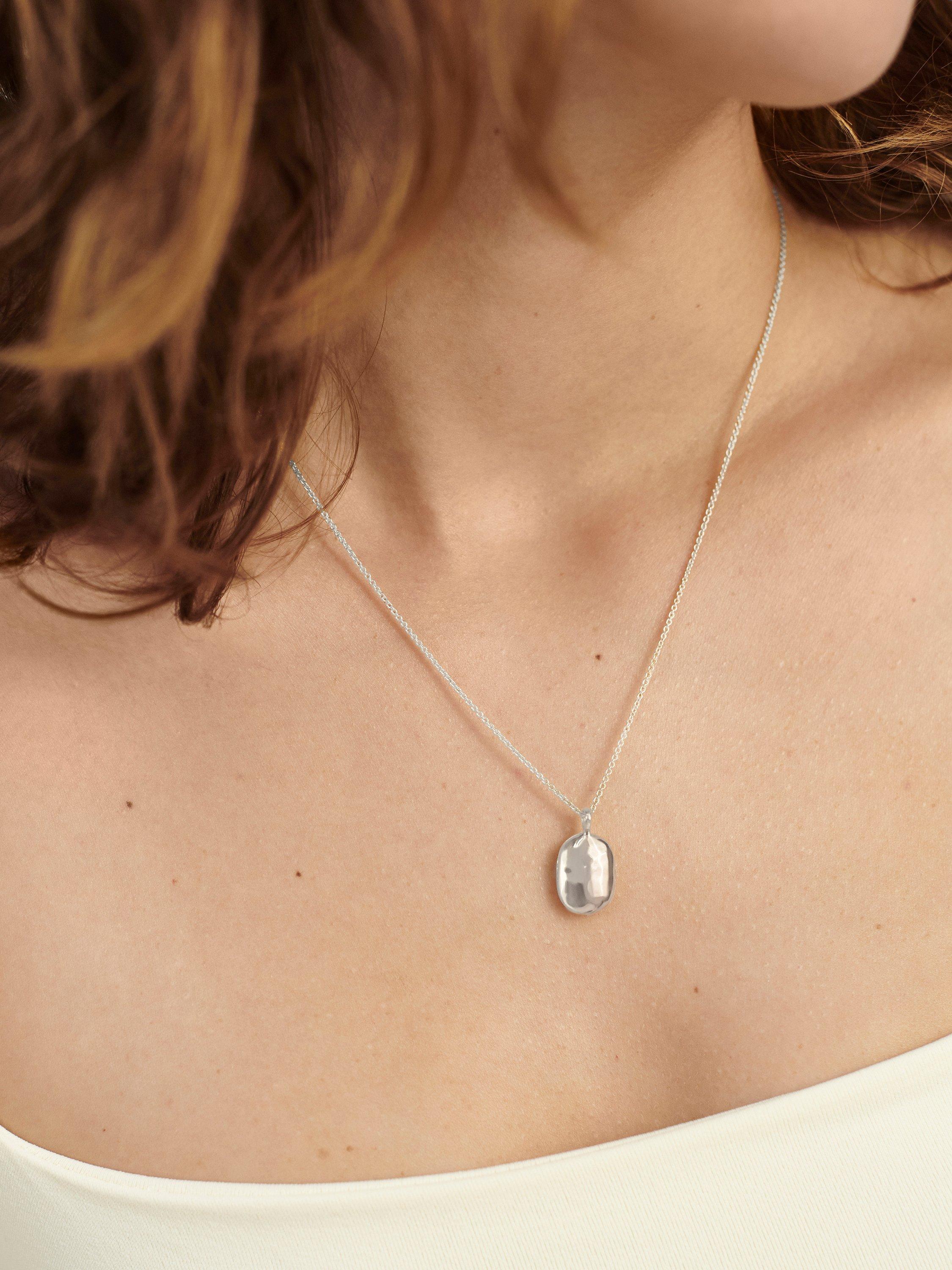 Product image 4 of 5, which shows Monica Vinader Sterling Silver ID Locket Chain Necklace, Silver
