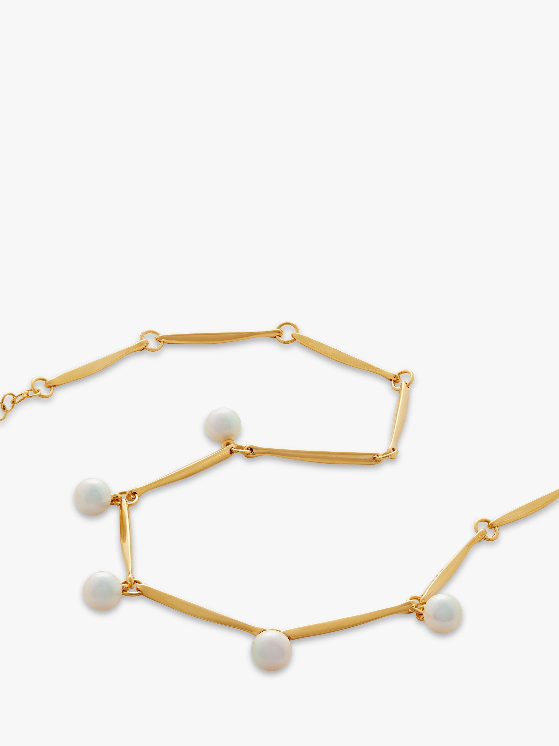 Product image 2 of 4, which shows Monica Vinader Nura Round Freshwater Pearl Necklace, Gold