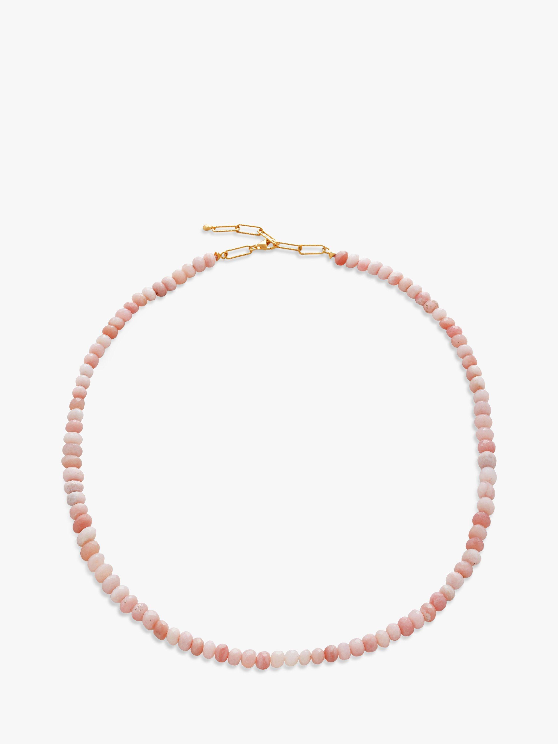 Product image 1 of 4, which shows Monica Vinader Love Beaded Opal Necklace, Pink