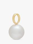 Monica Vinader Nura Round Pearl Pendant Charm, Gold