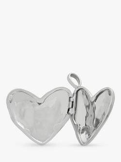 Monica Vinader Heart Locket Charm, Silver - view 2, Silver