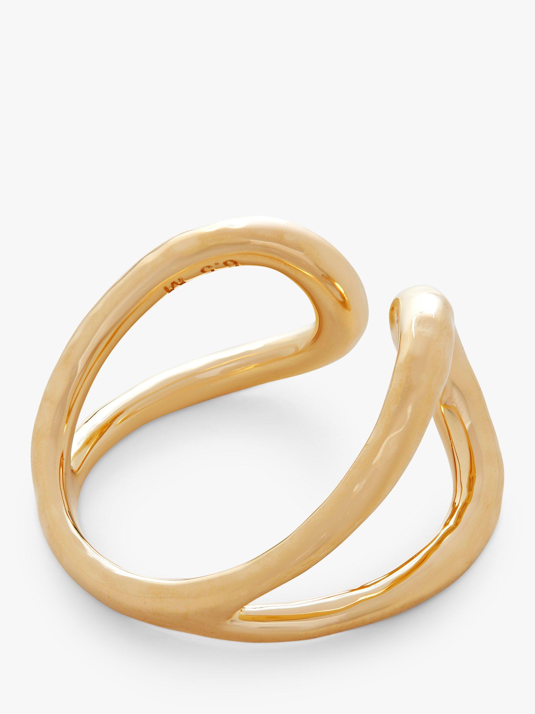 Monica Vinader Flow Wrap Ring, Gold, I