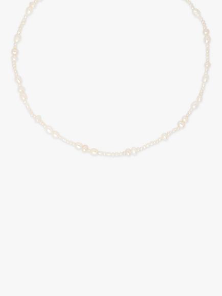 Astrid & Miyu Freshwater Pearl Beaded Necklace, White, White