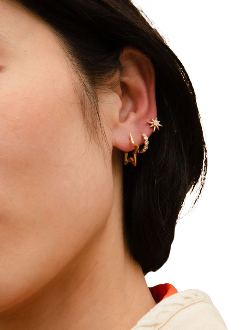 Product image 3 of 5, which shows Dinny Hall Star Click Hoop Earrings, Gold