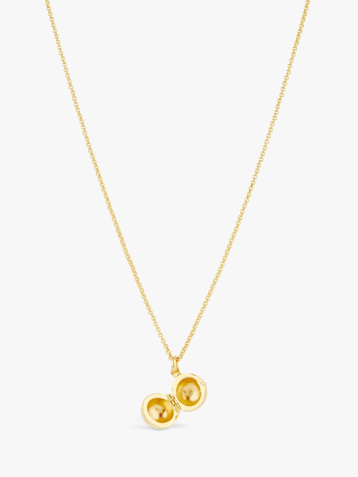 Product image 2 of 3, which shows Dinny Hall My World Small Orbit Locket Pendant Necklace, Gold
