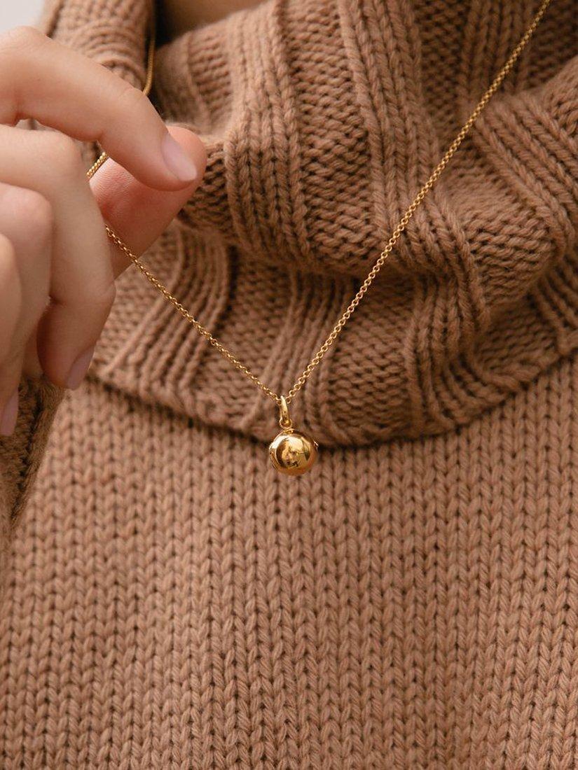 Product image 3 of 3, which shows Dinny Hall My World Small Orbit Locket Pendant Necklace, Gold