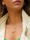 Dinny Hall Thalassa Faceted Medium Hoop T-Bar Lariat Necklace, Gold