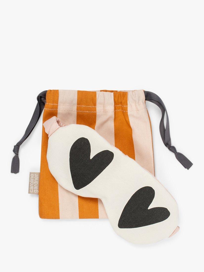 Caroline Gardner Hearts Eyemask & Stripe Bag Set, Multi