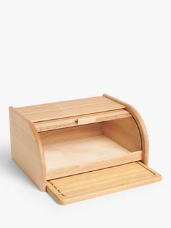John Lewis Roll Top Bread Bin with Pull-Out Bread Board, FSC-Certified (Beech Wood) - view 2, Natural