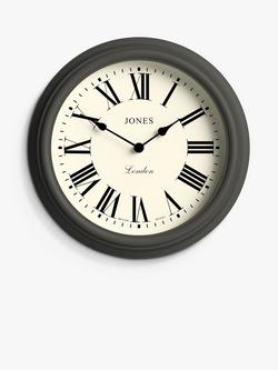 Jones Clocks Venetian Roman Numeral Analogue Wall Clock, 30.5cm, Grey