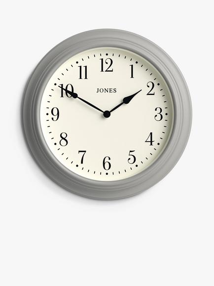 Jones Clocks Supper Club Quartz Analogue Wall Clock, 40.5cm, Cloud Grey
