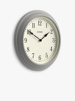 Jones Clocks Supper Club Quartz Analogue Wall Clock, 40.5cm - view 2, Cloud Grey