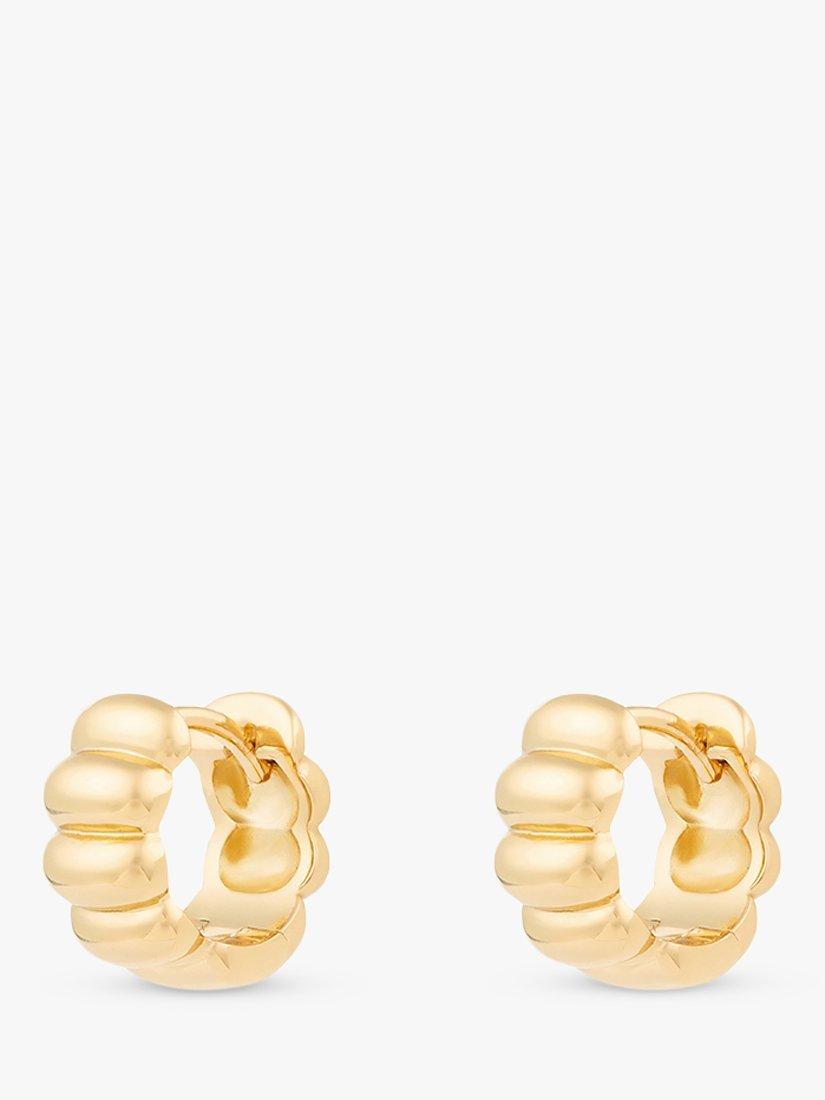 Product image 1 of 3, which shows Wanderlust + Co Eloise Baby Huggie Hoop Earrings, Gold