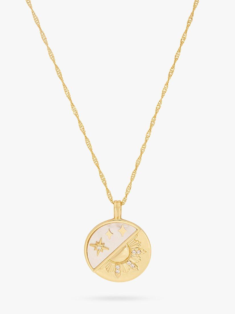 Product image 2 of 4, which shows Wanderlust + Co Let Light In Pendant Necklace, Gold