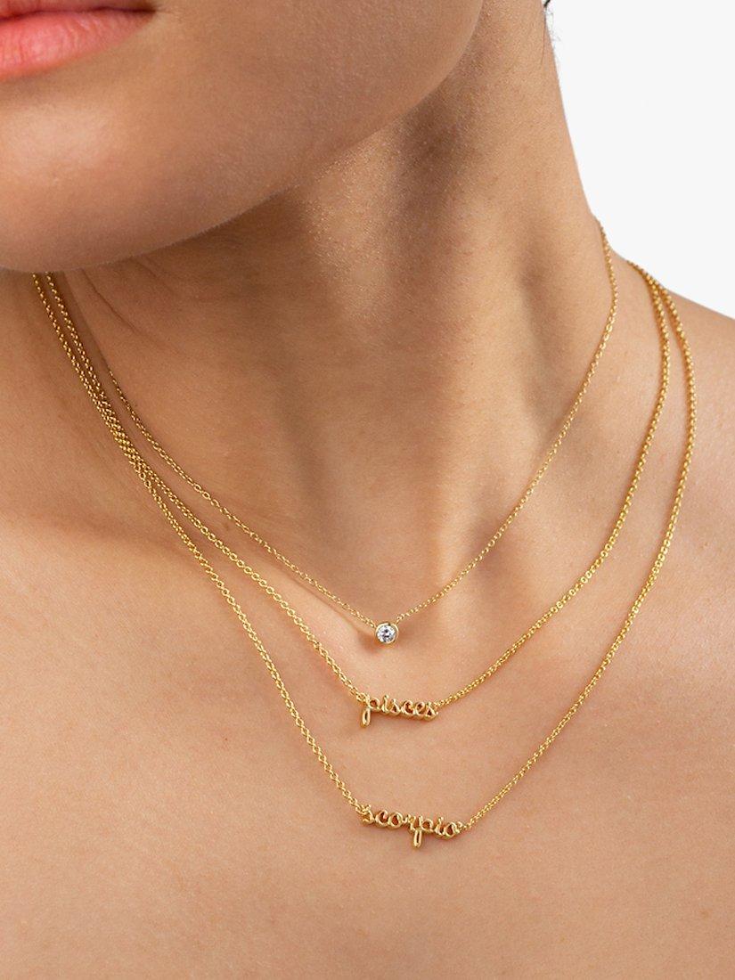 Product image 3 of 4, which shows Wanderlust + Co Zodiac Chain Necklace, Pisces