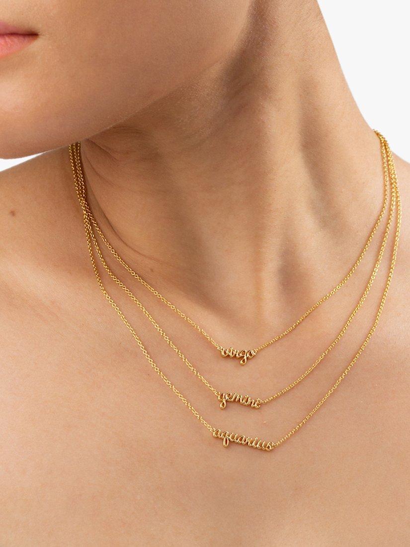 Product image 2 of 4, which shows Wanderlust + Co Zodiac Chain Necklace, Aquarius