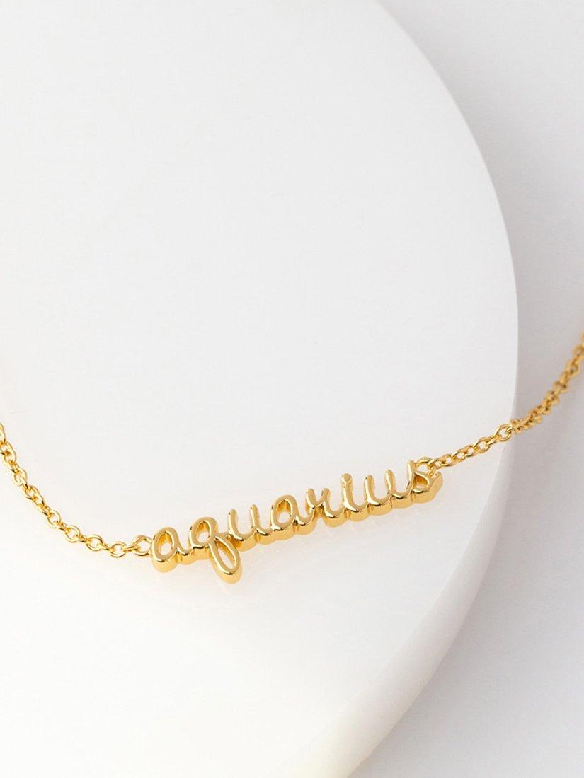 Product image 3 of 4, which shows Wanderlust + Co Zodiac Chain Necklace, Aquarius
