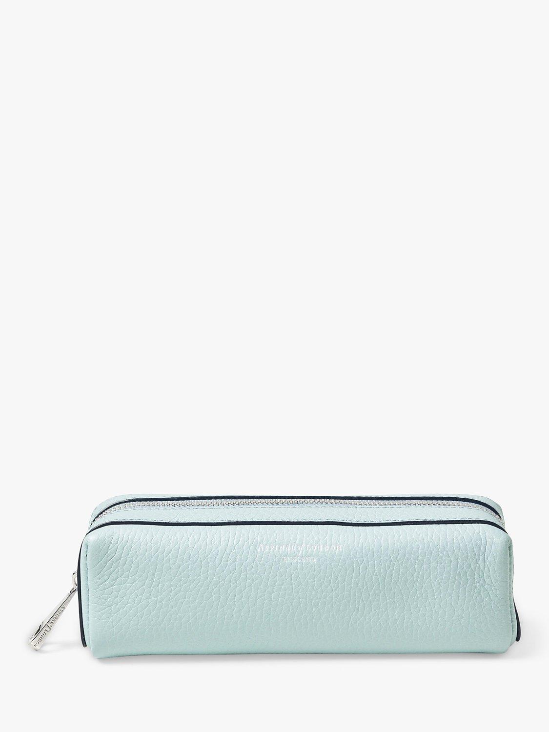 Aspinal of London Small Pebble Leather Cosmetic Case, Pool Blue