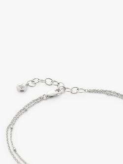 Monica Vinader Beaded Double Chain Anklet - view 2, Silver