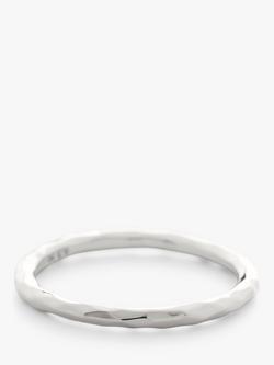 Monica Vinader Siren Hammered Stacking Ring, Silver - view 2, Silver