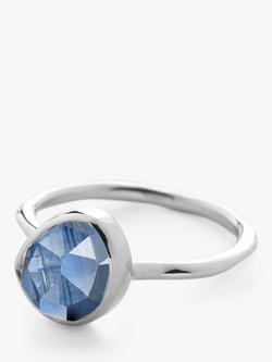 Monica Vinader Siren Kyanite Stacking Ring, Silver/Blue - view 2, Silver/Blue