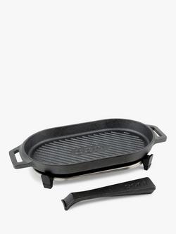 Ooni Cast Iron Grizzler Pan & Stainless Steel Trivet Stand, 26cm - view 2, Black