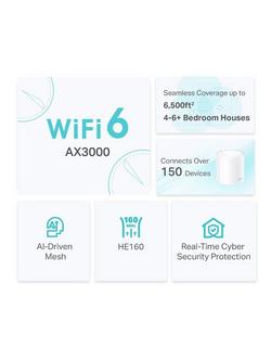TP-Link Deco X50 Whole Home Mesh Wi-Fi System with Built-In Antivirus, AX3000, Pack of 3 - view 2, White