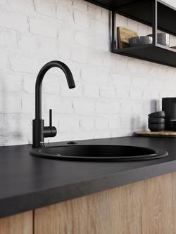 BLANCO Mida Single Lever Monobloc Kitchen Mixer Tap - view 2, Matt Black