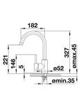 BLANCO Mida Single Lever Monobloc Kitchen Mixer Tap, Chrome