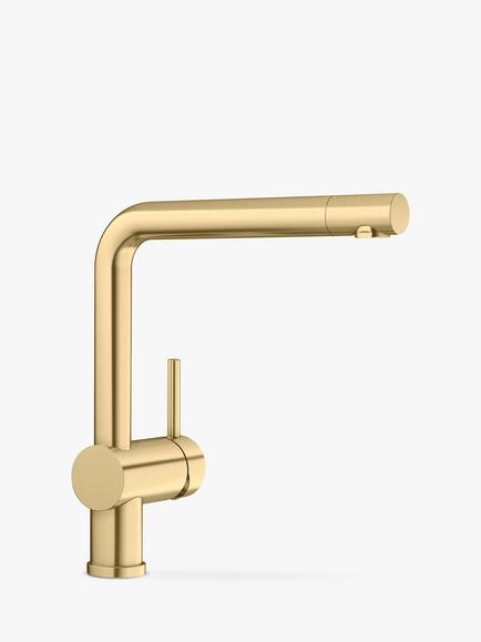 BLANCO Linus Swivel Spout Single Lever Kitchen Mixer Tap, Satin Gold