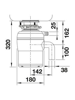 BLANCO FWD Lite Kitchen Sink Food Waste Disposal Unit - view 2, Black