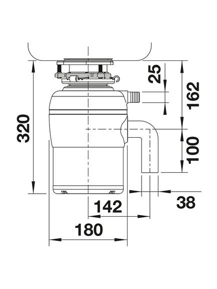 BLANCO FWD Lite Kitchen Sink Food Waste Disposal Unit - view 2, Black