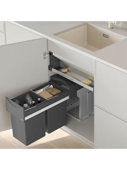 BLANCO Orga 60H Under Kitchen Sink Hinged Door Storage Shelf, Dark Grey - view 2, Dark Grey