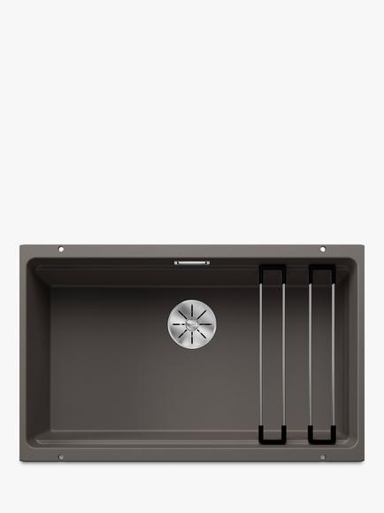 BLANCO Etagon 700-U Undermounted Single Bowl Composite Granite Kitchen Sink, Volcano Grey