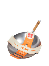 School Of Wok Heavy Duty Uncoated Carbon Steel Wok, 30cm